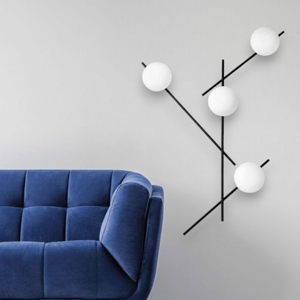 Applique da parete mikado miloox nero orientabile design moderno