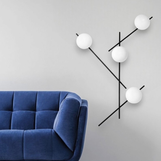 Applique da parete mikado miloox nero orientabile design moderno