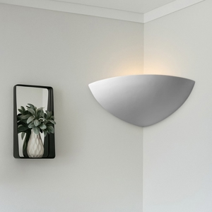 Applique angolare di gesso ceramico bianco