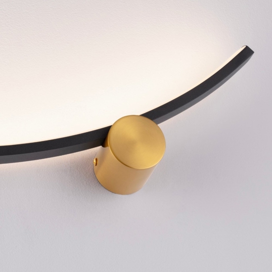 Applique led nero oro 14w 3000k per soggiorno moderno