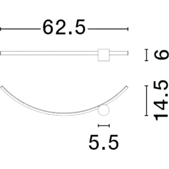 Applique led nero oro 14w 3000k per soggiorno moderno