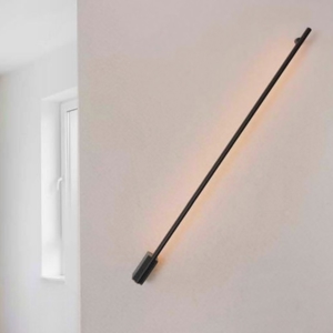Applique incrocio 90cm sporgenza 9cm bacchetta nera led moderna