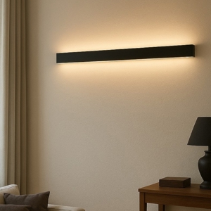 Applique 120cm 44w 3000k rettangolare nero moderna