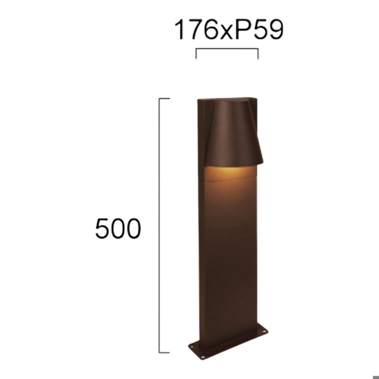 Lampione marrone da giardino design moderno fp
