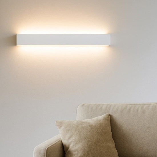 Applique 60cm led 22w 3000k bianco rettangolare moderna
