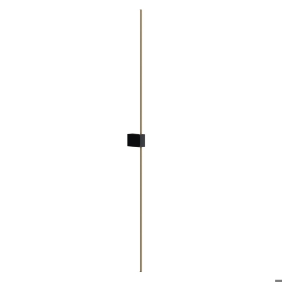 Applique bacchetta led 12w 3000k nero oro moderna