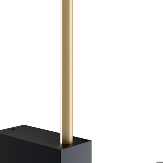 Applique bacchetta led 12w 3000k nero oro moderna