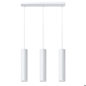 Visualizza i dettagli per Lampadario per cucina 3 luci cilindri pendenti bianco Lampadario per cucina 3 luci cilindri pendenti bianco