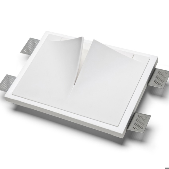 Applique in gesso cristaly vela da incasso parete pitturabile 13w 4000k