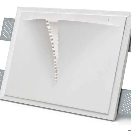 Applique in gesso cristaly da incasso a parete lampada pitturabile