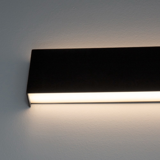 Applique da esterno 60cm led 20w 3000k rettangolare nero