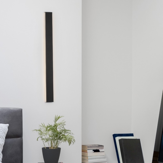 Applique da esterno 60cm led 20w 3000k rettangolare nero