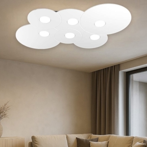 Plafoniera moderna bianca da cucina tonda cloud toplight
