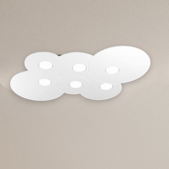 Plafoniera moderna bianca da cucina tonda cloud toplight