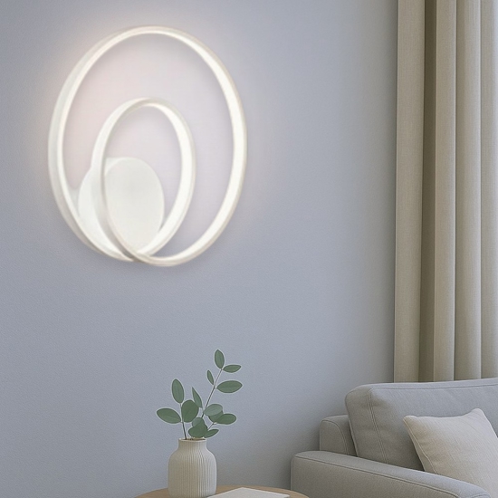 Applique led 28w 3000k design moderno bianco perenz ritmo
