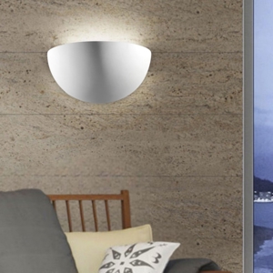 Applique bianca di gesso mezzaluna ceramica