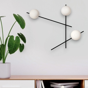 Mikado miloox applique moderna luci orientabili bocce bianche