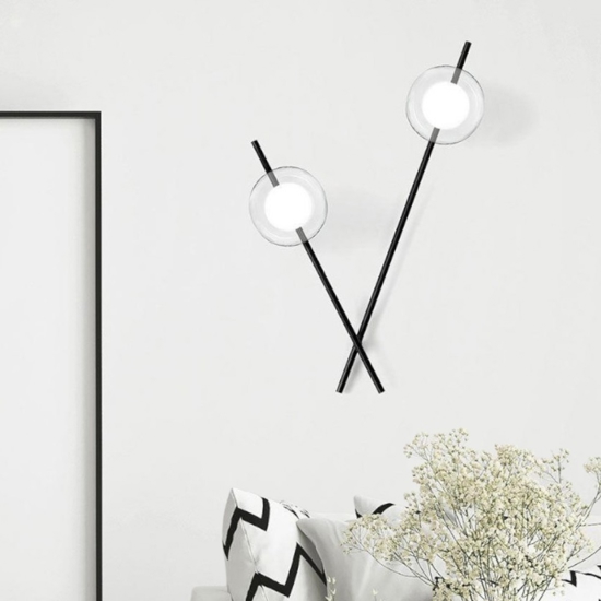Mikado miloox applique da parete nero design moderna