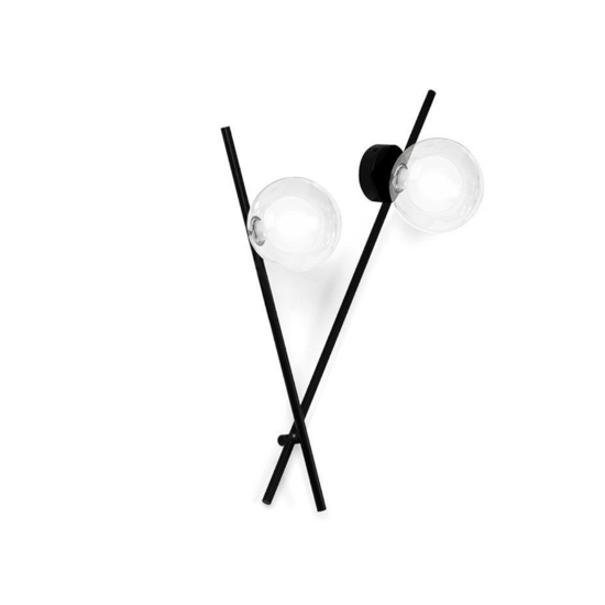 Mikado miloox applique da parete nero design moderna