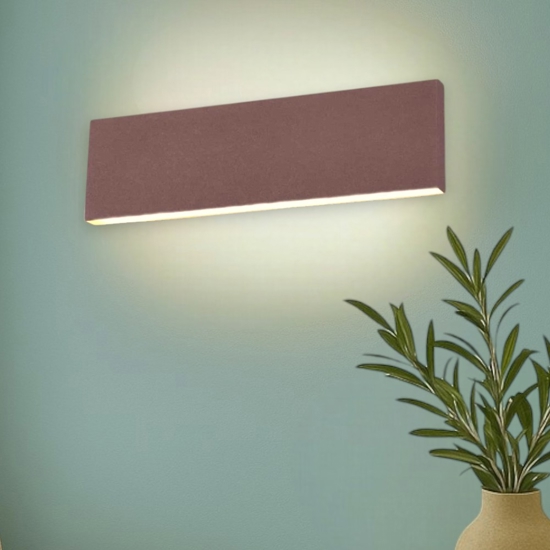 Applique led 12w 3000k dimmerabile moderna marrone corten