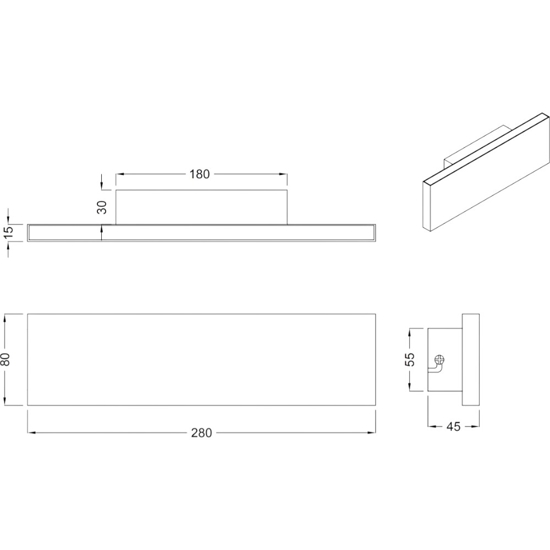 Applique led 12w 3000k dimmerabile moderna marrone corten