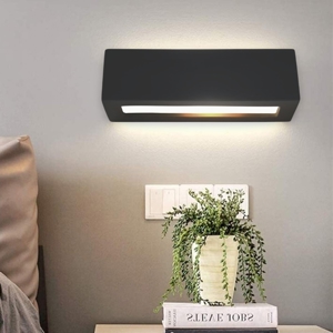 Applique rettangolare nera di gesso fp