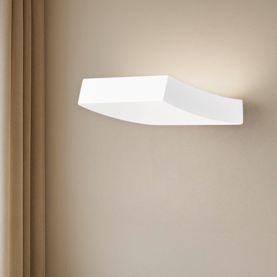 Applique lampada curva di gesso bianco per interni moderna