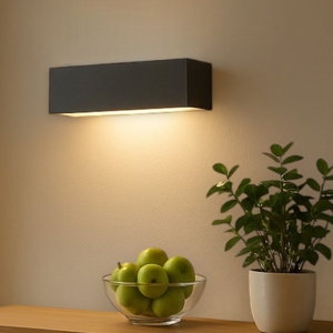 Applique da muro rettangolare nero luce verso il basso moderna