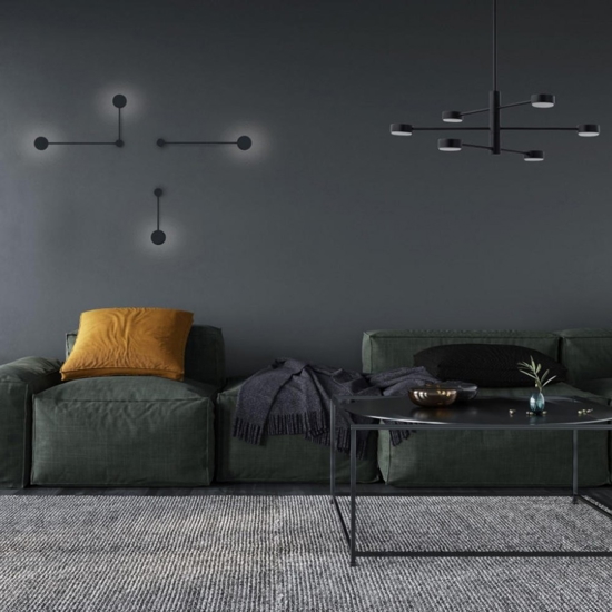Applique nera da parete moderna design per interno
