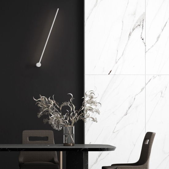 Applique bacchetta moderna bianca led per interni