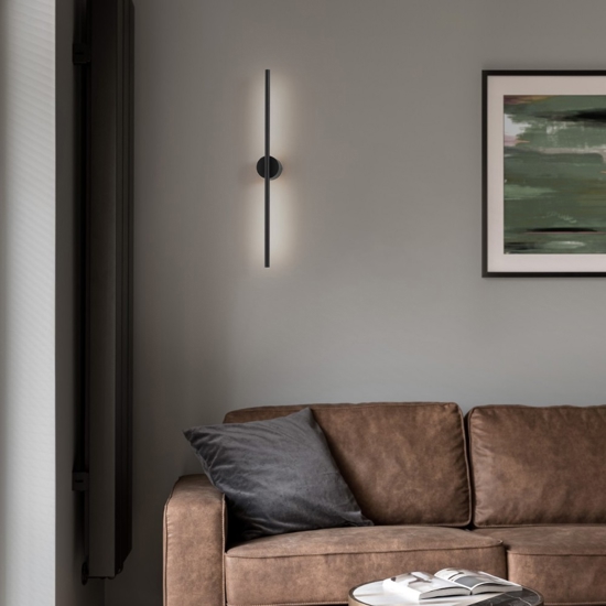 Applique da parete moderna nero bacchetta led