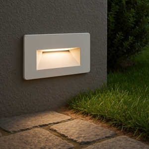 Segnapasso bianco da incasso per esterno led 1.5w 3000k