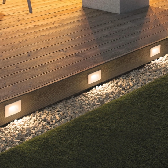 Segnapasso bianco da incasso per esterno led 1.5w 3000k