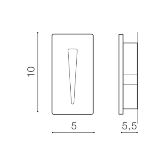 Segnapasso da incasso per interni esterni bianco led 3w 3000k
