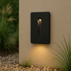 Segnapasso nero da incasso per esterno led 3w 3000k