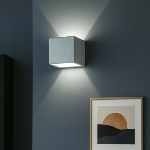 Applique da parete cubo di cemento grigio per interno