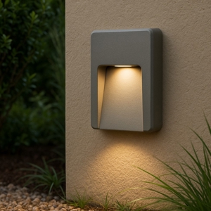 Faretto segnapasso per esterno grigio led 3w 3000k senza incasso