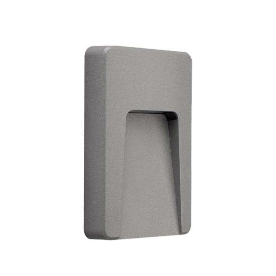 Faretto segnapasso per esterno grigio led 3w 3000k senza incasso