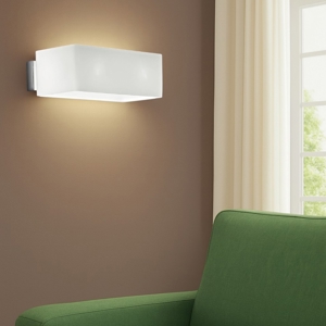 Ideal lux box ap2 applique vetro bianco moderno
