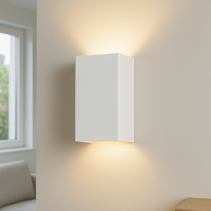 Applique a parete di cemento bianco rettangolare
