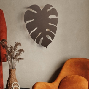 Applique da parete grande foglia monstera marrone
