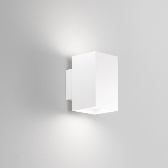 Applique per parete bianco quadrato luce biemissione