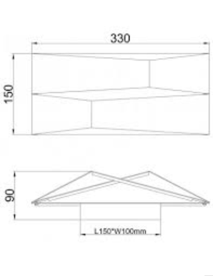 Applique nero design moderno led 14w 3000k