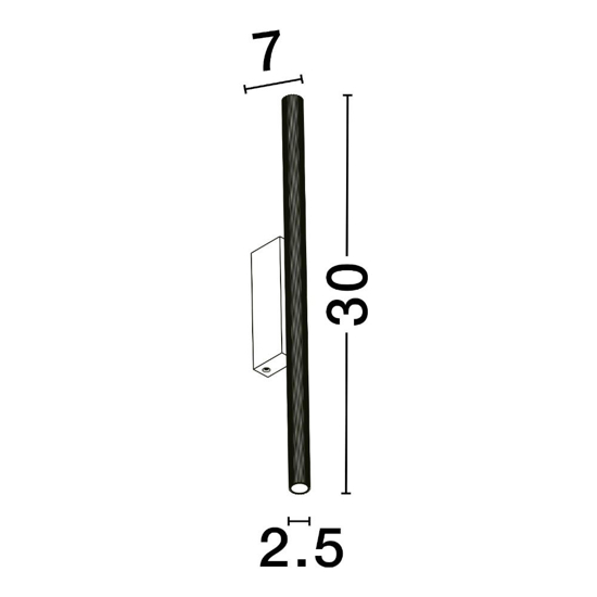 Applique moderna cilindro rigato nero led 11w 3000k biemissione