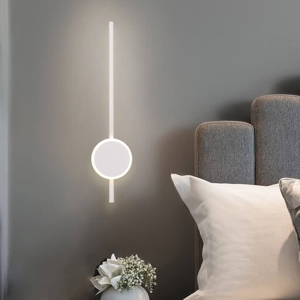 Applique moderna design da parete bacchetta bianca led