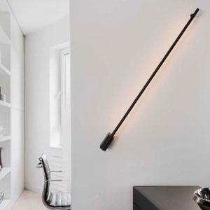 Applique incrocio 60cm sporgenza 9cm bacchetta nera led moderna