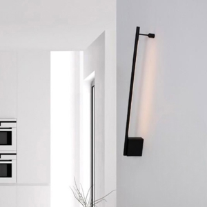 Applique incrocio 90cm sporgenza 7cm bacchetta nera led moderna