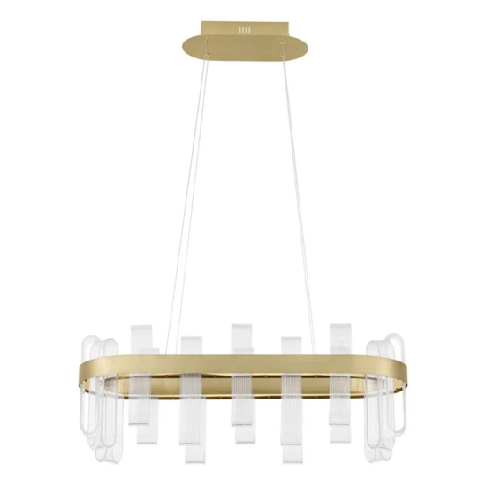 Lampadario led 82w 3000k elegante moderno dorato design per soggiorno