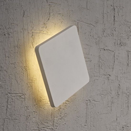 Applique quadrato bianco led 12w 3000k design moderna