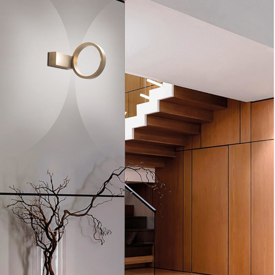 Applique moderna oro led 3000k 7w oro satinato fp